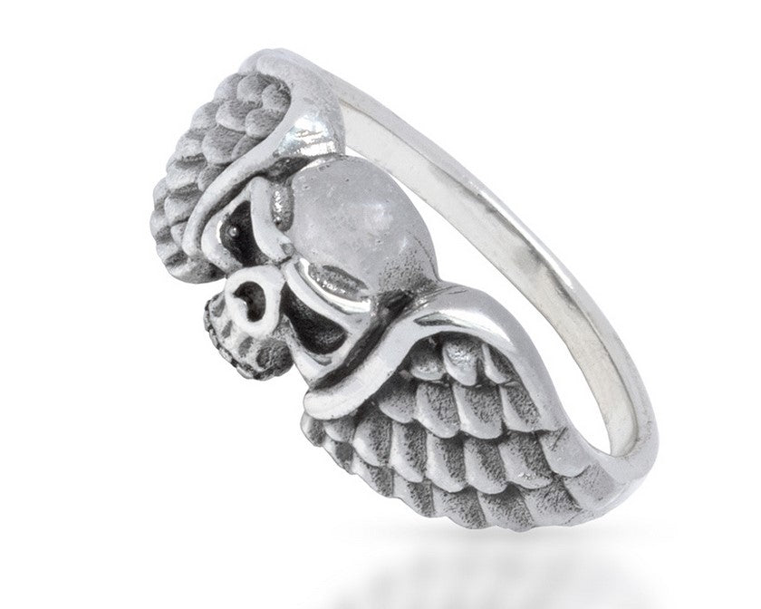 Silber Ring „Totenkopf mit Flügel“ REDANDWHITESTORE 